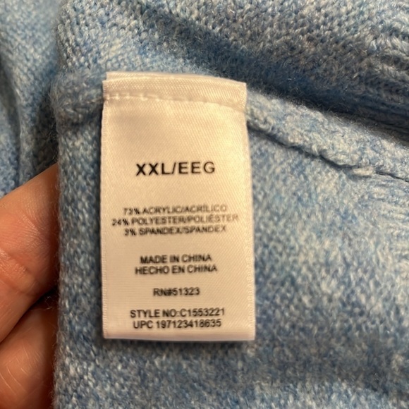 NWT Vince Camuto Women's Long Sleeve Tight Knit Turtleneck Sweater  Blue Heather - Picture 6 of 6